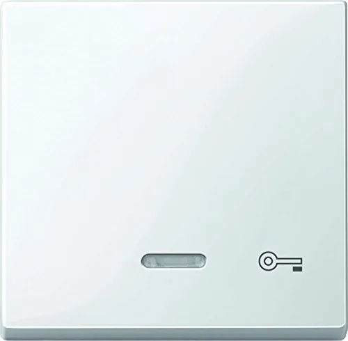 Merten Wippe mit Kontrollfenster und Aufdruck Schlüssel, System M, polarweiß glänzend, 435319