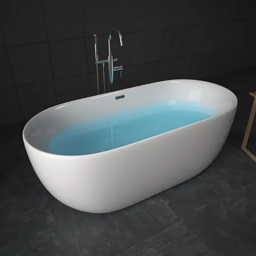 TroniTechnik® Freistehende Badewanne SIFNOS - Sanitäranlagen & Zubehör, hochwertige Acryl-Badewanne mit idealer Wärmespeicherung und integriertem Überlauf-Ablauf für entspannende Momente.