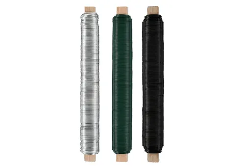 Nordstern Bindedraht Blumendraht Basteldraht 3er Pack, (Grün/Schwarz/Silber), Wickeldraht Ø 0,65 mm x 38 m