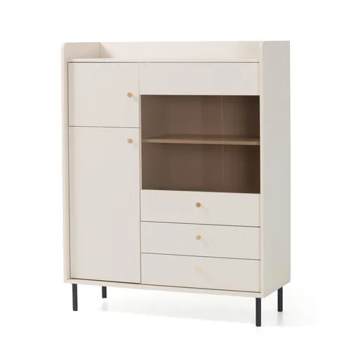 Beautysofa Kommode Gloria Sandbeige mit 3 Türen und 2 Schubladen
