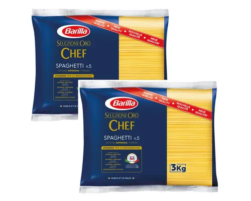 Barilla Selezione Oro Chef Spaghetti Nr 5, 3000g 2er Pack - Barilla Selezione Oro Chef Spaghetti Nr 5, 3000g 2er Pack – Ideal für köstliche Pasta-Gerichte. Genießen Sie die vielseitigen Zubereitungsmöglichkeiten, von klassischen bis kreativen Rezepten.