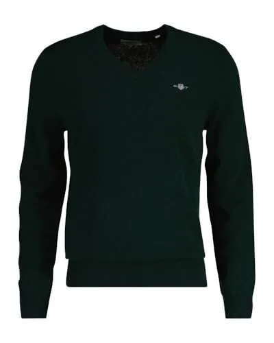 GANT Herren Extrafine Lambswool V-Neck Pullover, Tartan Green, 3XL EU