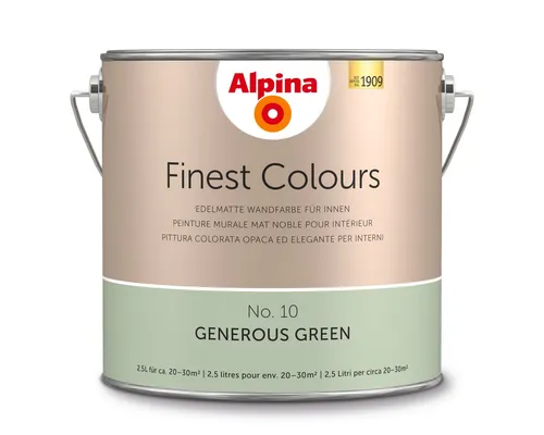 Alpina Wandfarbe Alpina Finest Colours edelmatt 2,5 Liter - Farben in edlem Matt-Finish, 32 zeitlose Nuancen für individuelle Raumgestaltung und prägenden Charakter.