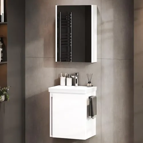 Planetmöbel Badmöbel-Set 50 cm mit Spiegelschrank von Planetmöbel