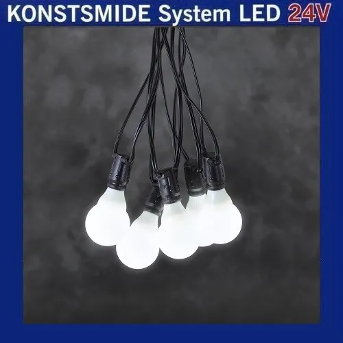 LED Party-Lichterkette 10er opal weiß Konstsmide 24V System 4641-107