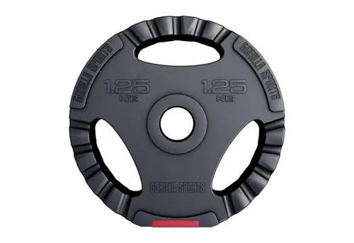 GORILLA SPORTS Hantelscheiben Einzeln/Set, Kunststoff Gewichtsscheiben, Ø 30/31mm Bohrung, Tri-Grip, Hantelscheiben-Set, von 1,25 kg bis 30 kg Gewichte - für Krafttraining