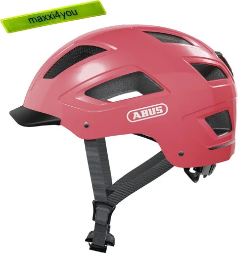 Abus Hyban 2.0 Fahrradhelm Pink Größe M (52-58 cm) mit Reflexband