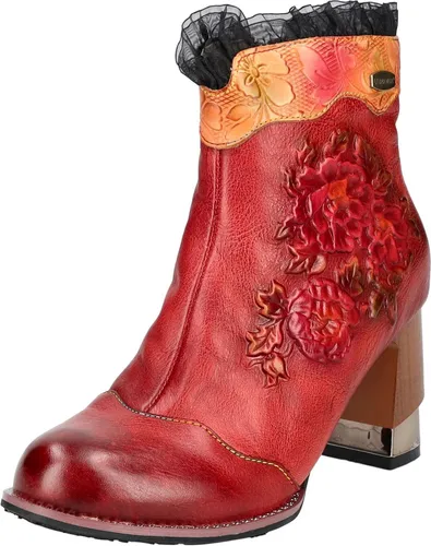 Laura Vita Stiefelette aus Leder mit Rüschchen - Wanderschuhe mit charmanten Rüschchen am Schaft für eine einzigartige Note, plus bequemer Reißverschluss für einfachen Einstieg.