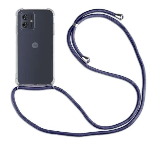 betterfon Hülle Kompatibel mit Motorola Moto G54 | Handykette Smartphone Halskette Hülle mit Band | Handyhülle mit Kordel zum Umhängen Kompatibel für Moto G54 | Blau