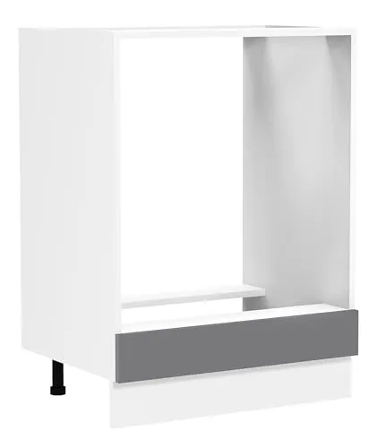 VCM Ofenschrank | Herdumbauschrank in Weiß/Anthrazit - Küchenunterschrank mit verstellbaren Füßen, ideal für Backofen und Einbauherd. Maße: H. 82 x B. 60 x T. 46 cm, sorgt für Ordnung in Ihrer Küche.