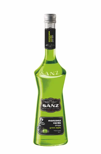 Grüner Apfel Sirup Sanz, Cocktail-Sirup aus 16% Apfelsaft. 0,7L, alkoholfrei