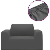 vidaXL Stretch-Sofahusse Anthrazit - Dehnbare Sofahusse aus Polyester-Jersey, schützt Ihr Sofa vor Flecken und Tierhaaren, passt auf die meisten Sessel (90-140 cm) und ist leicht zu reinigen.