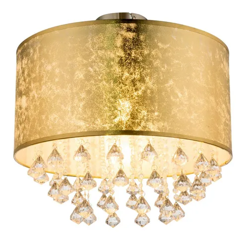 GLOBO LIGHTING LED Deckenleuchte, Leuchtmittel inklusive, Warmweiß, Kristall Deckenleuchte gold Esszimmer LED Deckenlampe