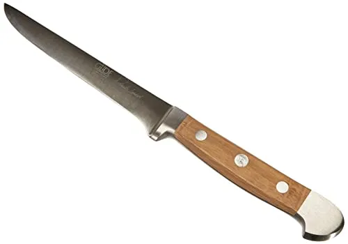 GÜDE Solingen - Ausbeinmesser geschmiedet, 13 cm, Fasseichenholz, ALPHA FASSEICHE, Doppelkropf, Handmade Germany