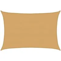 vidaXL Sonnensegel 160 g/m² Rechteckig Sandfarben 5x6 m HDPE 4002048 - Hochwertiges Sonnensegel aus 100% HDPE in sandfarben, ideal für Garten und Terrasse. Bietet effektiven UV-Schutz und ist einfach zu montieren. Perfekt für entspannte Stunden im Freien.