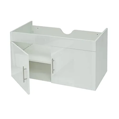 Waschbeckenunterschrank HWC-D16, Hochglanz 90cm - Moderne Badezimmermöbel in Hochglanz-Optik mit 2 Türen und flexibel montierbarem Einlegeboden für optimalen Stauraum.