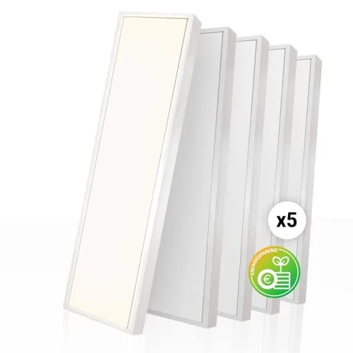 Xtend EcoLight 5x LED Anbaupanel 150x30 cm 4000K Neutralweiß 6400lm UGR<19 Aufbaupanel flimmerfrei Aufbaurahmen Backlit BLt