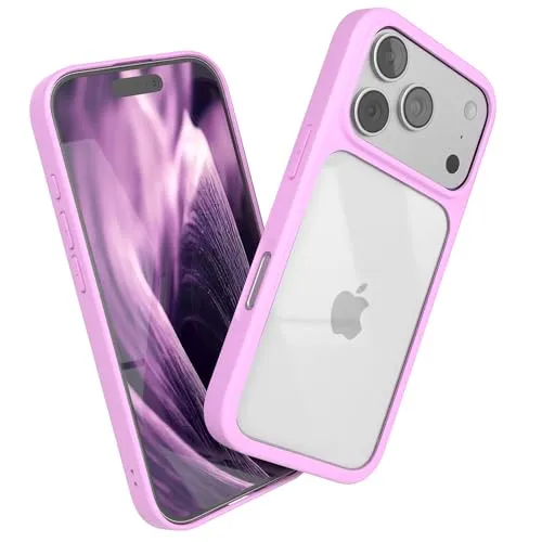 EAZY CASE Clear Hybrid Bumper Hülle kompatibel mit iPhone 17 Pro, Handyhülle mit Ultra Aufprallschutz, Stoßfest und Kratzfest, dünne Schutzhülle mit Kameraschutz, Handy Case, Pink