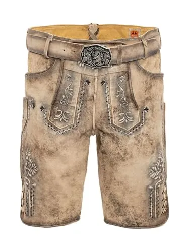 Maddox Lederhose ZUGERSEE - Lederhose in Birke, vereint traditionelle Handwerkskunst mit modernem Design. Ideal für Feste und sommerliche Ausflüge, ein echter Hingucker für Trachtenliebhaber.