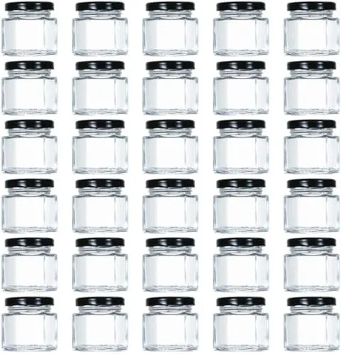 Tebery 30 Stück Sturzgläser mit 82 Etiketten Marmeladenglas Einmachglas Einweckglas Imker Honiggläser Set 45 ML