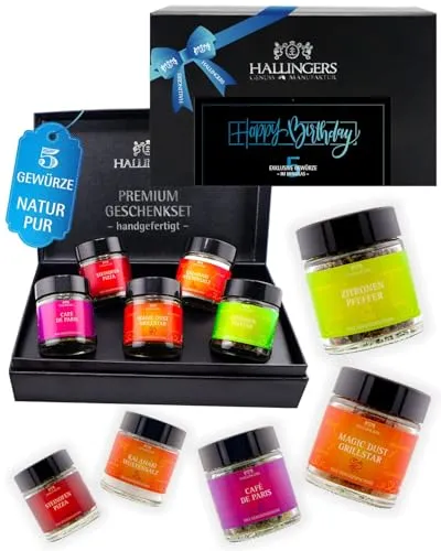 Hallingers Genuss Manufaktur Gewürz Geburtstagsgeschenk-Set von Hallingers Genuss Manufaktur
