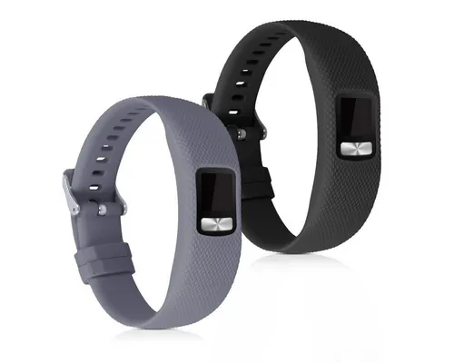 kwmobile Uhrenarmband 2x Sportarmband für Garmin Vivofit 4, Armband TPU Silikon Set Fitnesstracker