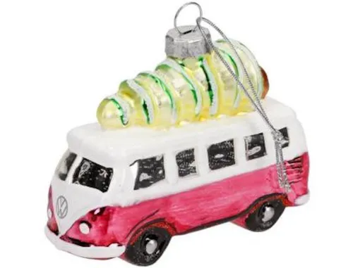 C+ VOLKSWAGEN VW T1 Weihnachtsbaumkugel, Christbaumschmuck ORIGINAL  ROT