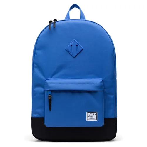 Herschel Heritage Rucksack 45 cm - Amparo Blue Black - Stylischer Rucksack aus strapazierfähigem Baumwoll-Canvas mit Lederdetails, ideal für Schule und Freizeit. Inklusive 15
