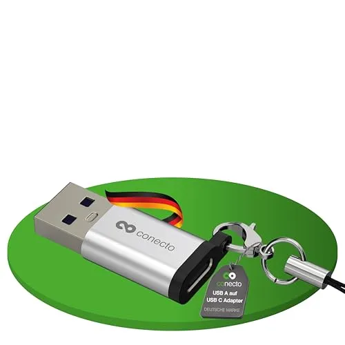 conecto USB-C auf USB-A Adapter 480 Mbps OTG 15W 3A Aluminium weiß