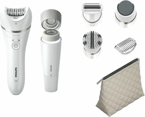 Philips BRE770/92 Series 9000 Akku Epilierer - Epilierer für Damen mit 40 Min Akkulaufzeit, LED-Beleuchtung und wasserdichtem Design – ideal für eine gründliche Haarentfernung zu Hause.