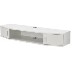 [en.casa] TV-Wandregal Tørring - Elegantes Wandboard mit 2 Türen - TV-Halterungen mit 2 Schranktüren für zusätzlichen Stauraum und unauffälligen Kabeldurchlässen, ideal für ein aufgeräumtes Wohnambiente.