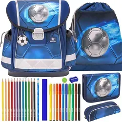 Belmil Schulranzen Set Classy 10-teilig Football 4 silver