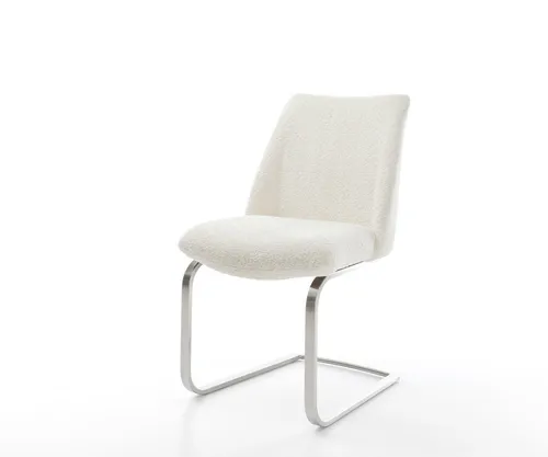 DELIFE Freischwinger Elso-Flex Bouclé Weiß in weiß von Delife