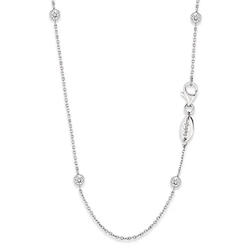 Engelsrufer Damen Kugel Halskette aus Sterling Silber - Elegante Kette mit 13 funkelnden Zirkonia Steinen, 80 cm lang, mit Karabinerverschluss. Ideal für Allergiker, nickelfrei und rhodiniert für hohen Tragekomfort.
