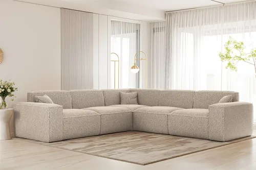 Fun Möbel Ecksofa CELES PREMIUM in Stoff Sven in braun von Fun Möbel