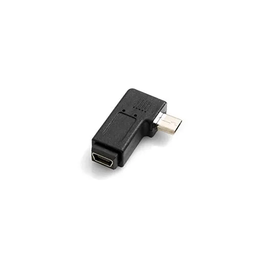 System-S Mini USB Buchse auf Micro USB Stecker 90° Rechts Gewinkelt Winkelstecker Adapter