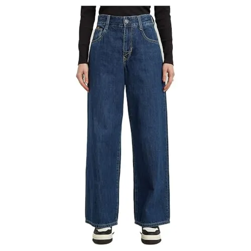G-STAR Skater High Loose Damen Jeans, Gr. 26, Länge 32, blau - Casual Damen-Jeans mit hohem Bund und weitem Bein. Aus 100% Baumwolle für strapazierfähigen Tragekomfort. Vielseitig kombinierbar und pflegeleicht - ideal für modebewusste Frauen!