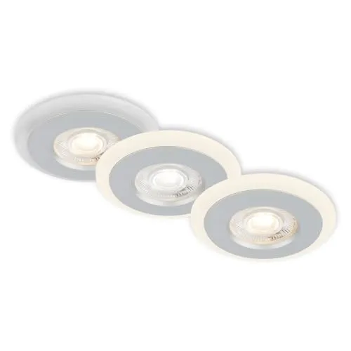 BRILONER 3er Set LED Einbauleuchten für Bad - Flache Einbaustrahler mit IP44-Schutz, 3-stufige Lichtoption für individuelle Beleuchtung. Ideal für Badezimmer, sorgt für Helligkeit und Stil.