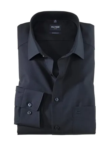 OLYMP Herren Businesshemd Langarm Luxor - Kobalt 08, modern fit - Herrenhemden mit modern fit und New Kent Kragen, pflegeleicht und ideal für den stilvollen Business-Look.