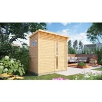 Gartenhaus Bertilo Pentus 1 inkl. Fußboden - 246 x 143 cm - Gartenhaus mit Pultdach und robustem Holz, ideal für die Aufbewahrung von Gartenutensilien und als Rückzugsort im Garten.
