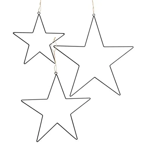 Spetebo Deko Stern im 3er Set in schwarz in schwarz von Spetebo