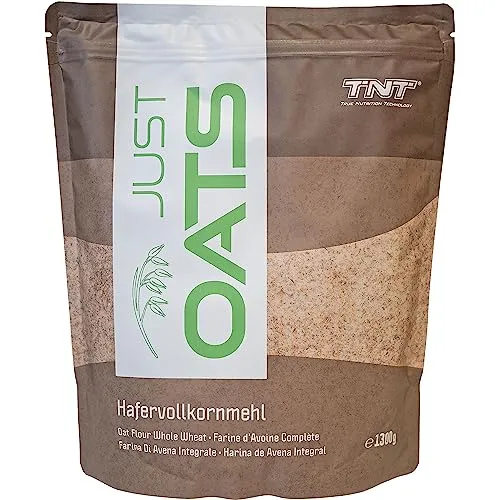 TNT Just Oats (1,3kg) • Premium Hafervollkornmehl • Instant Oats geeignet als Mahlzeitenersatz & Frühstück • Oat Flour • Haferflocken • Instant Hafer-Mehl • 100% Naturprodukt (Vegan)