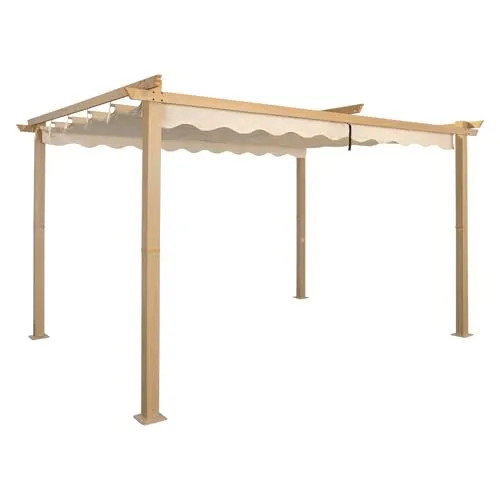 Angel Living 3 x 4M Garten Pergola Pavillon - Aluminium Pergola mit verstellbarem Dach, ideal für Gartenpartys und Terrassen, bietet UV-Schutz und einfache Installation für sofortigen Komfort.