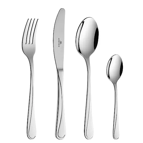Gerlach Mango Besteck-Set für 6 Personen – Spülmaschinenfestes Edelstahl-Set - Elegantes Besteckset aus hochwertigem Edelstahl für 6 Personen, spülmaschinenfest und ideal für jeden Anlass. Verleiht Ihrer Tischdekoration zeitlose Raffinesse.