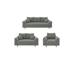 S-Style Möbel Polstergarnitur 3+2+1 Leif - Couchgarnituren im skandinavischen Stil mit hochwertigem Boucle-Stoff und Wellenfederung, perfekt für gemütliche Abende und stilvolle Einrichtung.