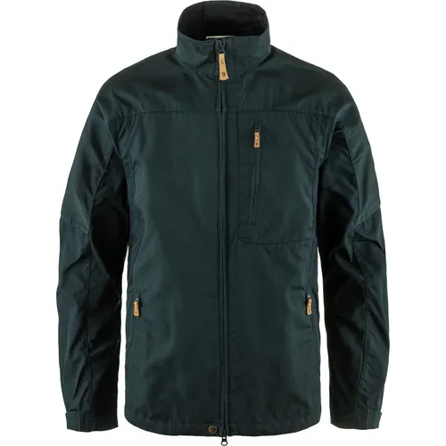 Fjällräven Övik Stencollar Jacket - Freizeitjacke M blau/schwarz - Robuste Freizeitjacke aus 65% Polyester und 35% Baumwolle mit Wachs-Imprägnierung, ideal für Reisen und Wandern. Entdecken Sie weitere Fjällräven Angebote bei Bergfreunde.de!