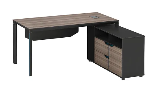 Moderner Winkelschreibtisch in Holzoptik Schwarz-Braun mit Stauraum - Stylischer Schreibtisch mit 160 cm Breite in modernem Design. Ideal für das Arbeitszimmer, bietet er ausreichend Stauraum und ist aus robustem Massivholz gefertigt. Perfekt für Erwachsene, einfache Montage.