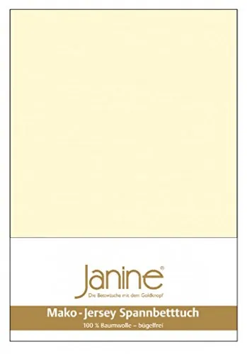 Janine Spannbettlaken MAKO-FEINJERSEY 5007 - 100% Baumwolle - Spannbettlaken aus Mako-Feinjersey für Matratzen bis 26 cm Höhe, bügelfrei, weich und hautsympathisch für höchsten Schlafkomfort.