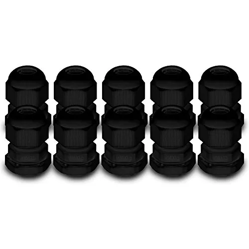ARLI Kabelverschraubungen M16 x 1,5 mm metrisch IP67 10x M 16 Kabel Verschraubung 4-8 mm schwarz Gegenmutter wasserdicht Kunststoff - 10 Stück