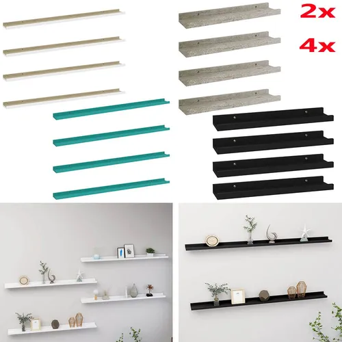 2/4 Stk. Wandregal Schweberegal - Modernes Design für jeden Raum - Regale & Aufbewahrung - Hochglanz-Weißes Wandregal in 80x9x3 cm, ideal für Bücher und Deko, platzsparend und stylish für Wohnzimmer oder Küche.